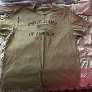 Olive Green USA Graphic Tee